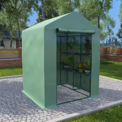 vidaXL Greenhouse with Shelves Steel 143x143x195cm Tomato House Warmhouse