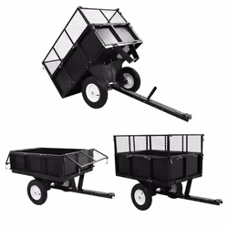 vidaXL Tipping Trailer for Lawn Mower 300 kg Load Garden Trolley Cart Truck - Additional view 7