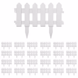 vidaXL 25x Lawn Edgings PP White 10m Garden Borders Grass Edges Fence Barrier