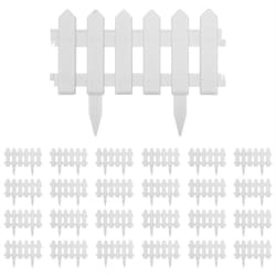 vidaXL 25x Lawn Edgings PP White 10m Garden Borders Grass Edges Fence Barrier