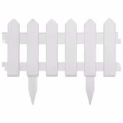 vidaXL 25x Lawn Edgings PP White 10m Garden Borders Grass Edges Fence Barrier