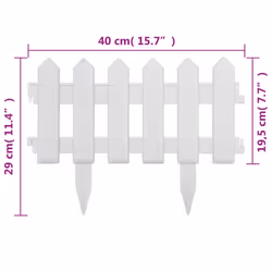 vidaXL 25x Lawn Edgings PP White 10m Garden Borders Grass Edges Fence Barrier