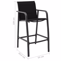 VidaXL 48117 outdoor chair Terrace Steel, Textile Black - Additional view 7