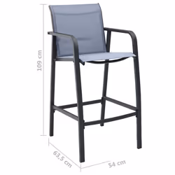 VidaXL 48119 outdoor chair Terrace Steel, Textile Grey - Additional view 7