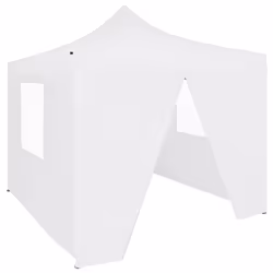 vidaXL Professional Folding Party Tent with 4 Sidewalls 3x3m Steel White Shade