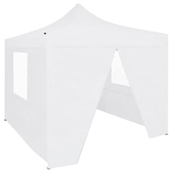 vidaXL Professional Folding Party Tent with 4 Sidewalls 3x3m Steel White Shade