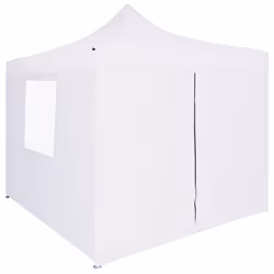 vidaXL Professional Folding Party Tent with 4 Sidewalls 3x3m Steel White Shade