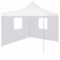 vidaXL Professional Folding Party Tent with 2 Sidewalls 3x3m Steel White Shade