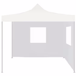 vidaXL Professional Folding Party Tent with 2 Sidewalls 3x3m Steel White Shade