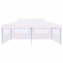 vidaXL Folding Pop-up Partytent with Sidewalls 3x6m Steel White Gazebo Canopy
