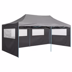 vidaXL Professional Folding Party Tent with 4 Sidewalls 3x6m Anthracite Steel