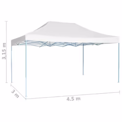 vidaXL Foldable Party Tent 3x45m White Garden Pavilion Canopy Shelter Camp - Additional view 4