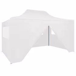 vidaXL Foldable Party Tent with 4 Sidewalls 3x4.5m White Gazebo Canopy Marquee