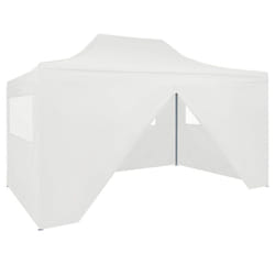 vidaXL Foldable Party Tent with 4 Sidewalls 3x4.5m White Gazebo Canopy Marquee