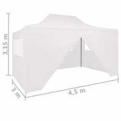 vidaXL Foldable Party Tent with 4 Sidewalls 3x4.5m White Gazebo Canopy Marquee - Additional view 9