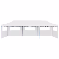 vidaXL Folding Pop-up Party Tent with 5 Sidewalls 3x9m White Gazebo Canopy - Additional view 5