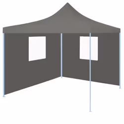 vidaXL Professional Folding Party Tent 2 Sidewalls Steel Anthracite Canopy