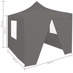 vidaXL Professional Folding Party Tent 4 Sidewalls Steel Anthracite Canopy - Additional view 8