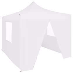 vidaXL Professional Folding Party Tent 4 Sidewalls Steel White 2x2m Canopy