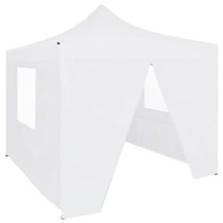 vidaXL Professional Folding Party Tent 4 Sidewalls Steel White 2x2m Canopy
