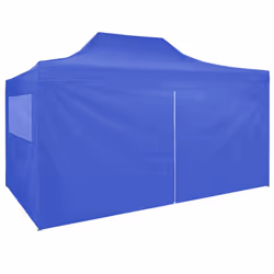 vidaXL Professional Folding Party Tent 4 Sidewalls Steel Blue 3x4m Canopy - Additional view 5