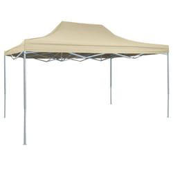 vidaXL Professional Folding Party Tent 3x4m Cream Steel Outdoor Canopy Gazebo