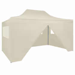 vidaXL Professional Folding Party Tent 4 Sidewalls Steel Cream 3x4m Canopy