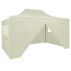 vidaXL Professional Folding Party Tent 4 Sidewalls Steel Cream 3x4m Canopy