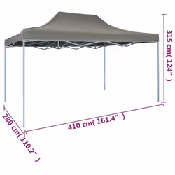 vidaXL Professional Folding Party Tent 3x4m Anthracite Steel Outdoor Canopy