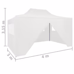 vidaXL Professional Folding Party Tent 4 Sidewalls Steel White 3x4m Canopy - Additional view 9