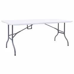 vidaXL Folding Garden Table White 72cm HDPE Outdoor Foldable Camping Table