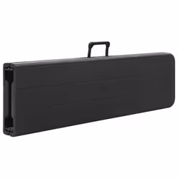 vidaXL 2x Folding Garden Benches HDPE Black 180cm Camping Bench Outdoor Seat - Additional view 4