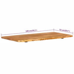 vidaXL Solid Acacia Wood Bathroom Vanity Top Wooden Countertop Vanity Top