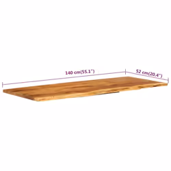 vidaXL Solid Acacia Wood Bathroom Vanity Top Wooden Countertop Vanity Top - Additional view 6