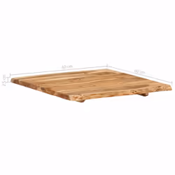 vidaXL Solid Acacia Wood Tabletop 58x(50-60)x2.5cm Dining Table Replacement