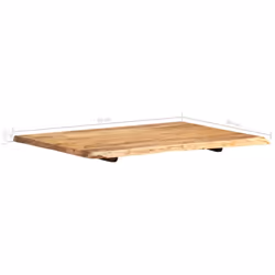 vidaXL Solid Acacia Wood Tabletop 80x(50-60)x2.5cm Dining Table Replacement