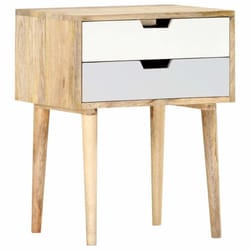 vidaXL Solid Mango Wood Bedside Cabinet 59cm Bedroom Living Room Nightstand