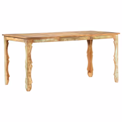 vidaXL Dining Table 160x80cm Solid Reclaimed Wood Kitchen Dinner Room Tables - Additional view 4