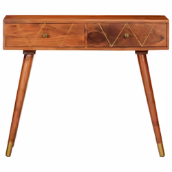 vidaXL Solid Acacia Wood Console Table 90cm Hallway Side Accent Display Stand