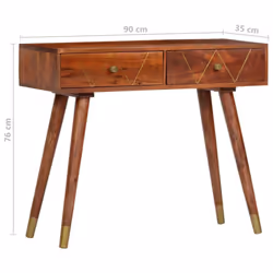 vidaXL Solid Acacia Wood Console Table 90cm Hallway Side Accent Display Stand - Additional view 7