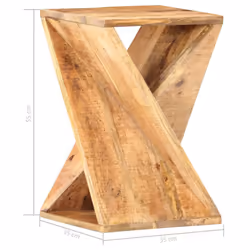 vidaXL Solid Mango Wood Side Table 35x35x55cm Living Room Table Telephone Desk