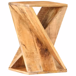 vidaXL Solid Mango Wood Side Table 35x35x55cm Living Room Table Telephone Desk - Additional view 4