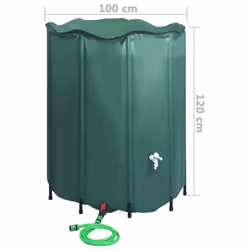 vidaXL Collapsible Rain Water Tank with Spigot 1000L Water Barrel Collector