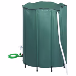 vidaXL Collapsible Rain Water Tank with Spigot 1250L Water Barrel Collector