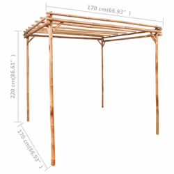 vidaXL Pergola Bamboo Outdoor Garden Lean-to Pergola Planters Entranceway