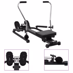vidaXL Rowing Machine 5 Level Hydraulic Resistance Cardio Training Machine