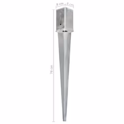 vidaXL 6x Ground Spikes Silver Galvanised Steel Garden Outdoor Soil Spear - Additional view 5