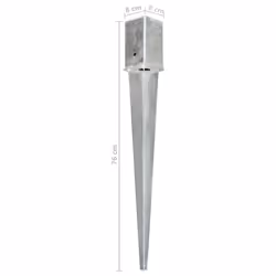 vidaXL 12x Ground Spikes Silver Galvanised Steel Garden Outdoor Soil Spear - Additional view 5