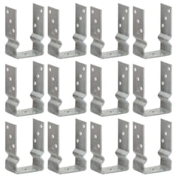 vidaXL Fence Anchors Garden Ground Anchor Post Bracket Silver Galvanised Steel - 9 x 6 x 15 cm