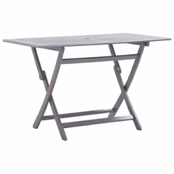 vidaXL 7 Piece Solid Acacia Wood Garden Dining Set Grey Outdoor Table Chair